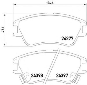 Комплект тормозных колодок, дисковый тормоз 2427701 Textar