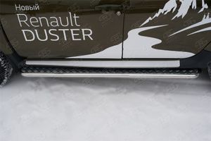 RENAULT Duster 2015-2020 Пороги труба d42 с листом (Лист алюм,проф.нерж)(Вариант1) RDL-0021821 rdl0021821 Russtal