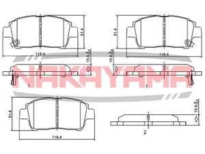 Колодки тормозные дисковые, комплект_NAKAYAMA HP8430NY Nakayama
