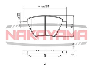 Колодки тормозные задние дисковые к-кт для VW New Beetle 2012-2019 HP8570NY Nakayama