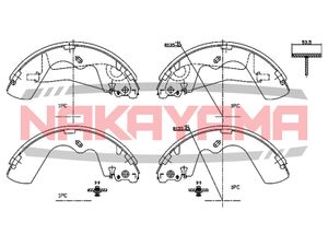Колодки барабанные к-кт для Hyundai H-200 1997> HS7222NY Nakayama