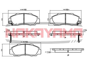 Тормозные колодки передние Honda Legend 3.2 90-,3.5 96-,NSX 90-,Odyssey RA1,RA p0868ny Nakayama