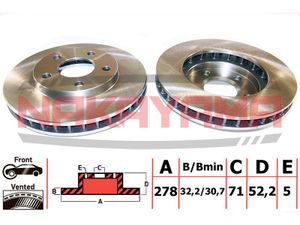 ТОРМ.ДИСК ПЕРЕД. OPEL SINTRA 9608- 278X32X5 q4130 Nakayama