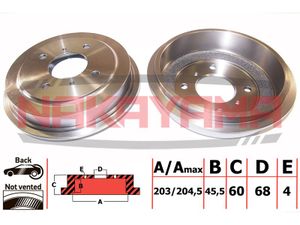 Барабан тормозной для Nissan Primera W10 1990-1998 q4434 Nakayama