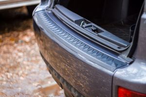Накладка на задний бампер для MITSUBISHI Outlander 2007-2010, шагрень