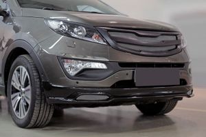 Накладка на передний бампер под покраску, ABS-пластик, для авто Kia Sportage 2010-2016