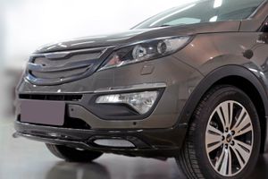 Накладка на передний бампер под покраску, ABS-пластик, для авто Kia Sportage 2010-2016