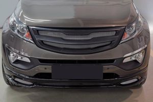 Накладка на передний бампер под покраску, ABS-пластик, для авто Kia Sportage 2010-2016