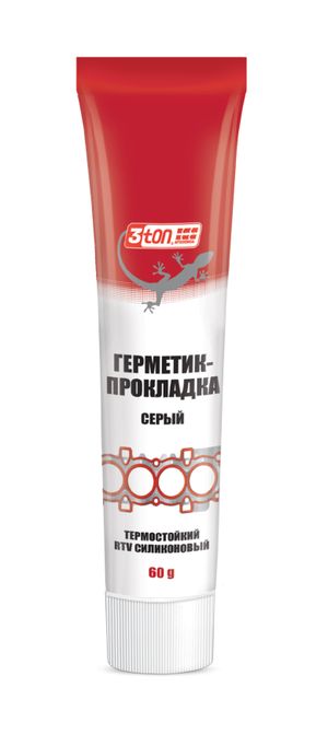 Герметик-прокладка 3TON (65г) серый термостойкий RTV силиконовый ТР-101 55257 3ton