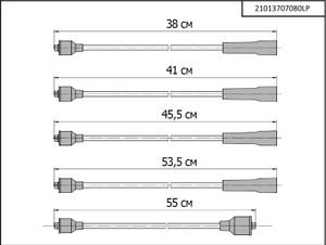 Высоковольтные провода для Lada (ВАЗ), Volkswagen карбюратор серия LPG и CNG OEM: 21013707080, 2101370708082, 21010370708082 (комплект). 21013707080lp Cargen