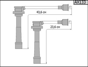 Высоковольтные провода для Fiat, Subaru, Suzuki. OEM: 3370580G00 CARGEN (комплект). AX133 Cargen