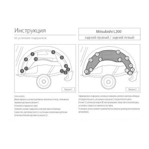 Подкрылок, RIVAL, для Mitsubishi L200 2015-2019 задний правый 44003004 Rival