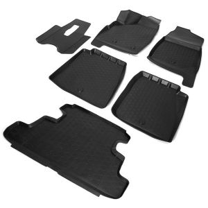 Комплект ковриков салона и багажника Rival для Lada 4х4 2131 5-дв. 1995-н.в., полиуретан, с крепежом k160050023 Rival