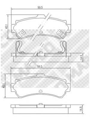 Колодки тормозные задние дисковые к-кт для Nissan 200SX (S14) 1994-1999 6659 Mapco