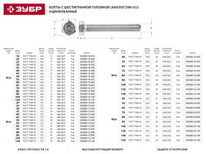 ЗУБР ГОСТ 7798-70, кл. пр. 5.8, M6 х 20 мм, цинк, 5 кг, болт (303080-06-020) 30308006020 Зубр