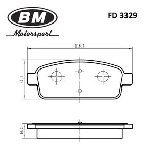 олодки тормозные дисковые задние fd3329 BM