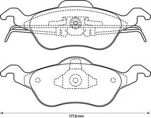 Комплект тормозных колодок, дисковый тормоз 571967J Jurid