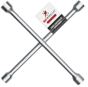 Ключ балонный крестовой 17x19x21x23 мм, 14''*15,5 мм, хром