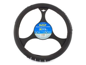 "Оплeтка ""М"" 38 см иск.кожа черная с прорезями белыми"