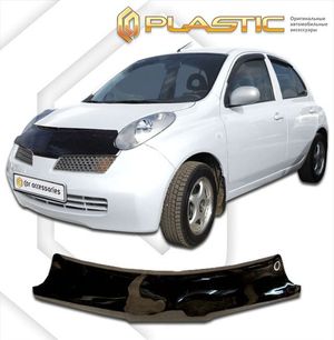 Дефлектор капота Nissan March 2004-2006 K12 (Classic черный) 2010010100896 CA-plastic