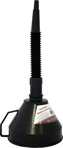 Воронка пластиковая круглая d=160 мм, длина 400 мм с гибким носиком и фильтром черн.