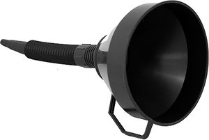 Воронка пластиковая круглая d=160 мм, длина 400 мм с гибким носиком и фильтром черн.