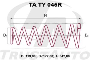 Пружина подвески усиленная (Индонезия) taty045r TrustAuto