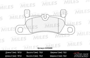 Тормозные колодки  Porsche Cayenne 3.0-4.8 10> MILES E410488 e410488 Miles