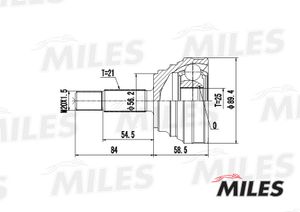 ШРУС наружный RENAULT 19/CLIO I/LAGUNA I 1.2-2.0 1989-2001 GA20385 Miles