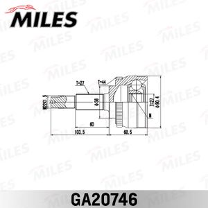 ШРУС наружный Nissan Almera Tino 2.0 2000-2003 GA20746 Miles