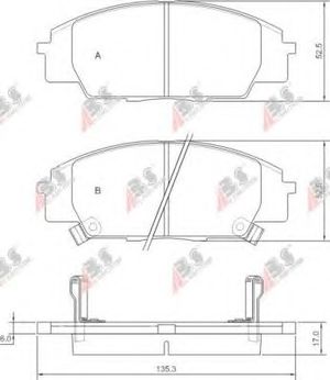 Комплект тормозных колодок, дисковый тормоз 37174 Abs