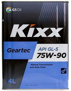 Трансмиссионное масло полусинтетическое Kixx Geartec GL-5 75W-90 /4л мет. l296244te1 Kixx