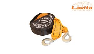 Трос буксировочный лента 5т 5м 2 крюка (сумка с сеткой)