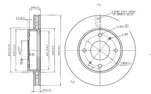 ТОРМОЗНОЙ ДИСК ДЛЯ HYUNDAI SONATA (EF) 2.0-2.5 98-01/SONATA (NF) 2.4 05- ПЕРЕДНИЙ ВЕНТ., 1ШТ. b2103023 UBS