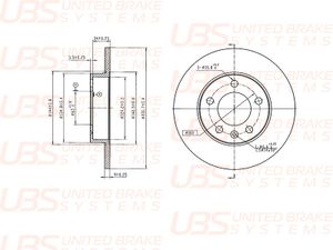 Тормозной диск для AUDI A3 97>03/VOLKSWAGEN G4/G5/ b2202051 UBS