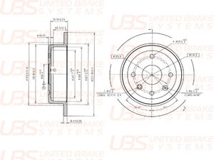 ТОРМОЗНОЙ ДИСК ДЛЯ CHEVROLET LACETTI ХЕТЧБЭК 05-/DAEWOO NUBIRA 00- ЗАДНИЙ НЕ ВЕНТ., 1ШТ. b2204006 UBS