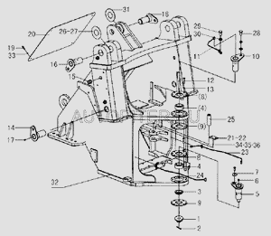 Палец рулевого гидроцилиндра передний 40х124 29250004081 SDLG