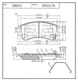 КОЛОДКИ ТОРМОЗНЫЕ ПЕРЕДНИЕ К-Т MAZDA 6 (GG, GY) -08 2.0/2.3 ib153176 Iberis
