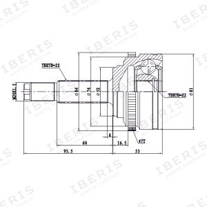 ШРУС НАРУЖНЫЙ AVEO 1,4 С АБС (IBERIS) IB6023 ib6023 Iberis