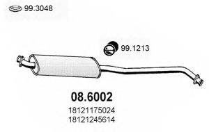 Средний глушитель выхлопных газов