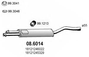 Средний глушитель выхлопных газов