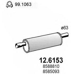 Средний глушитель выхлопных газов