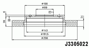Торм�озной диск J3305022 Nipparts