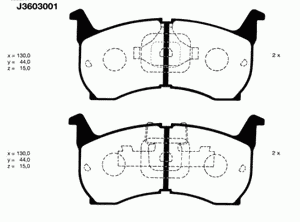 Комплект тормозных колодок, дисковый тормоз J3603001 Nipparts