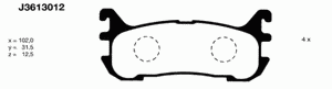 Комплект тормозных колодок, дисковый тормоз J3613012 Nipparts