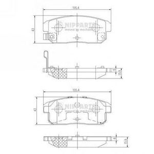 Колодки тормозные задние дисковые к-кт для Mazda RX-8 2003-2012 J3613018 Nipparts