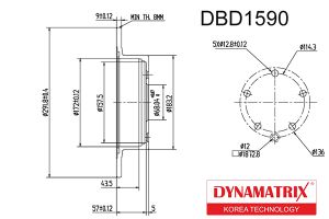 диск тормозной DBD1590 Dynamatrix-Korea
