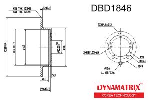 диск тормозной DBD1846 Dynamatrix-Korea