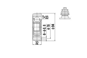комплект ШРУСа внутренний dcv603008 Dynamatrix-Korea