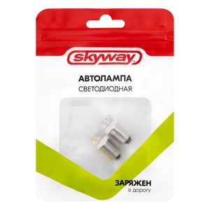 Светодиод 12V T8,5 (T4W) 7 LED диодов BA9s 1-конт Белая SKYWAY Габариты min10 (2шт) s08201232 Skyway